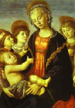 Sandro Botticelli Madonna and Child, Two Angels and the Young St. John the Baptist Sweden oil painting art